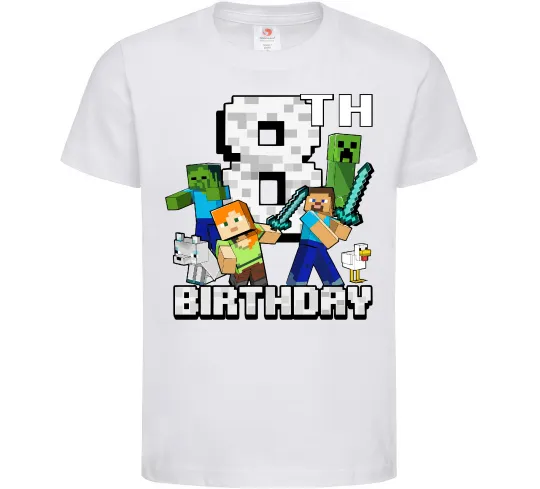 Детская футболка 8 років Майнкрафт Белый фото