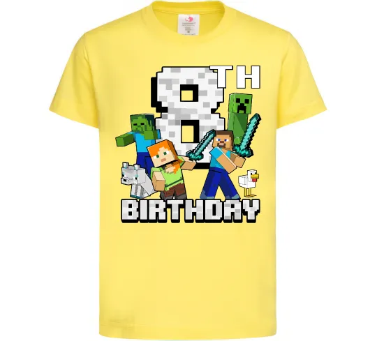 Детская футболка 8 років Майнкрафт Лимонный фото
