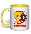 Чашка с цветной ручкой Sonic Birthday 7 Лимонный фото