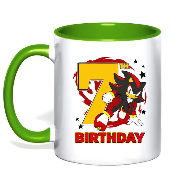 Чашка с цветной ручкой Sonic Birthday 7 Лаймовый фото