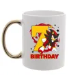 Чашка с цветной ручкой Sonic Birthday 7 Золото фото