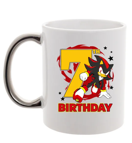 Чашка с цветной ручкой Sonic Birthday 7 Серебро фото