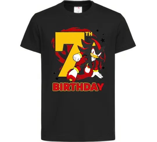 Детская футболка Sonic Birthday 7 Черный фото