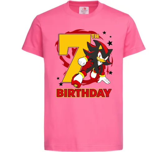 Детская футболка Sonic Birthday 7 Ярко-розовый фото