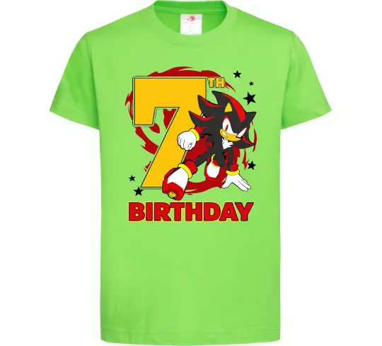 Детская футболка Sonic Birthday 7 Лаймовый фото