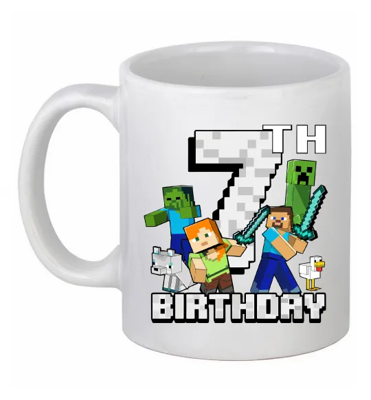 Чашка керамическая 7 років Майнкрафт Белый фото