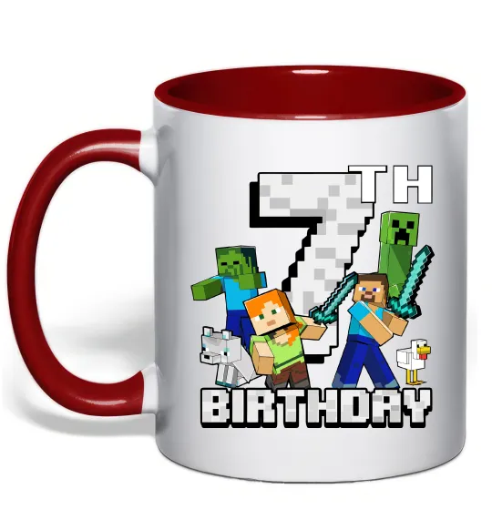 Чашка с цветной ручкой 7 років Майнкрафт Красный фото