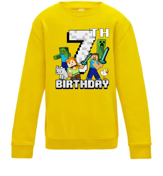Детский Свитшот 7 років Майнкрафт Солнечно желтый фото