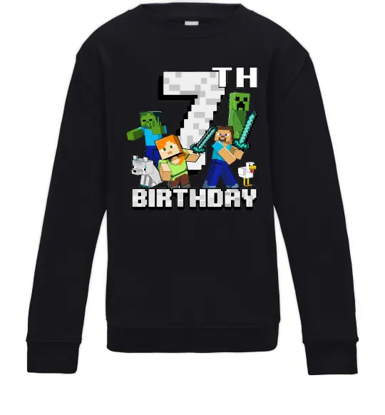 Детский Свитшот 7 років Майнкрафт Черный фото