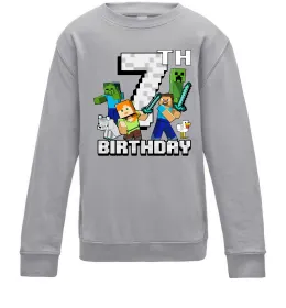 Детский Свитшот Sonic Birthday 7 Серый меланж фото