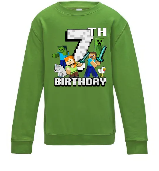 Детский Свитшот 7 років Майнкрафт Лаймовый фото