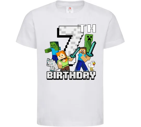 Детская футболка 7 років Майнкрафт Белый фото
