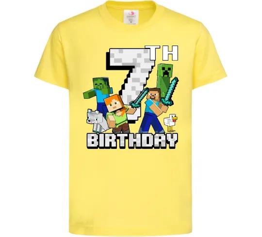 Детская футболка 7 років Майнкрафт Лимонный фото