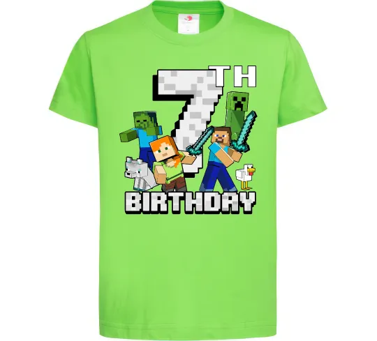 Детская футболка 7 років Майнкрафт Лаймовый фото