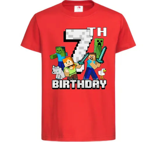 Детская футболка 7 років Майнкрафт Красный фото