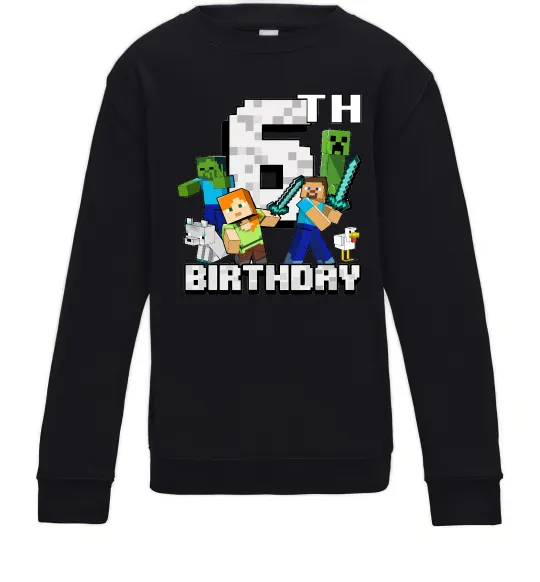 Детский Свитшот 6 років Майнкрафт Черный фото