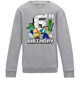 Детский Свитшот Super wings birthday 6 Серый меланж фото