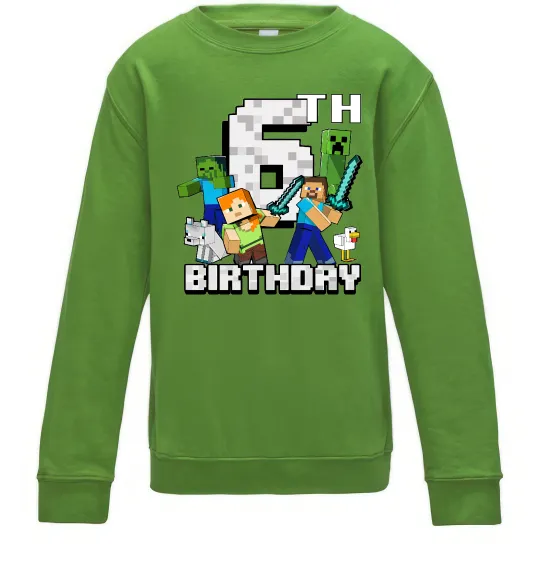 Детский Свитшот 6 років Майнкрафт Лаймовый фото