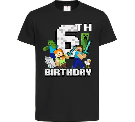 Детская футболка 6 років Майнкрафт Черный фото