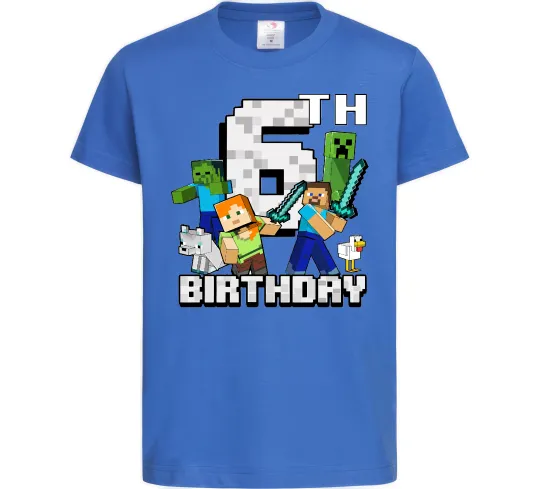 Детская футболка 6 років Майнкрафт Ярко-синий фото