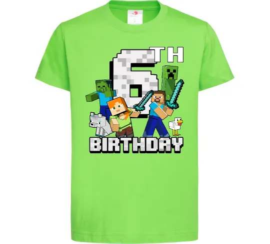 Детская футболка 6 років Майнкрафт Лаймовый фото