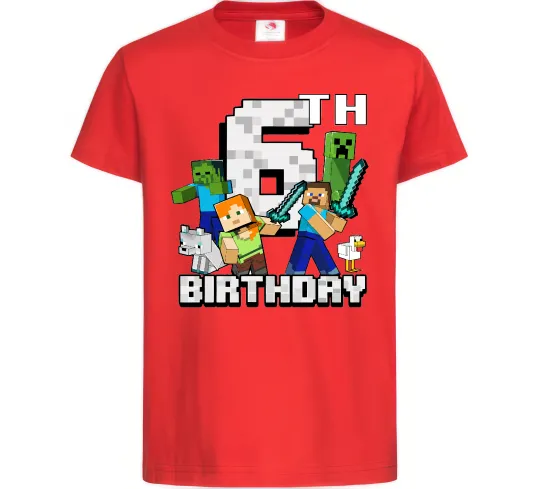 Детская футболка 6 років Майнкрафт Красный фото