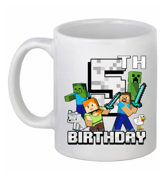 Чашка керамічна 5 років Майнкрафт Білий фото