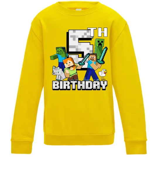 Детский Свитшот 5 років Майнкрафт Солнечно желтый фото