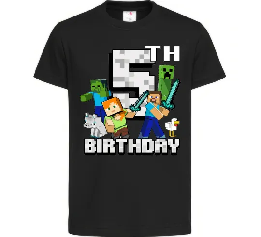 Дитяча футболка 5 років Майнкрафт Чорний фото