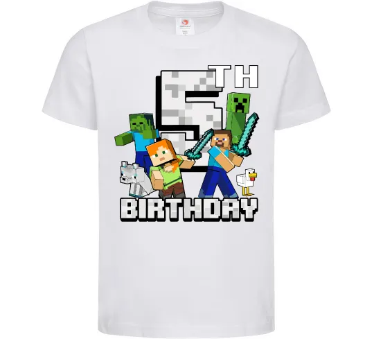 Дитяча футболка 5 років Майнкрафт Білий фото