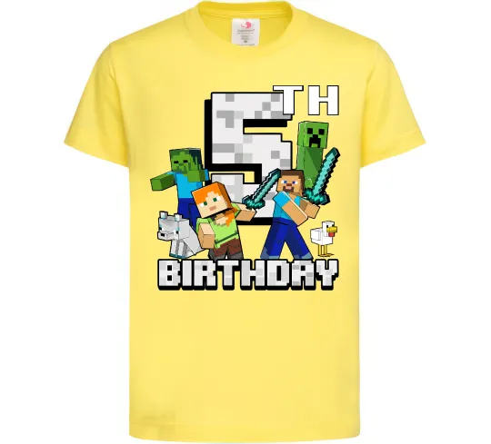 Дитяча футболка 5 років Майнкрафт Лимонний фото