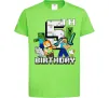 Дитяча футболка 5 років Майнкрафт Лаймовий фото