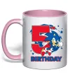 Чашка с цветной ручкой Sonic Birthday 5 Нежно розовый фото