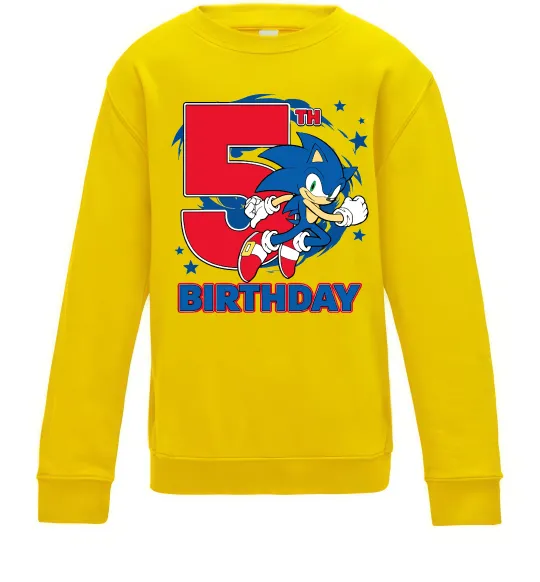 Детский Свитшот Sonic Birthday 5 Солнечно желтый фото