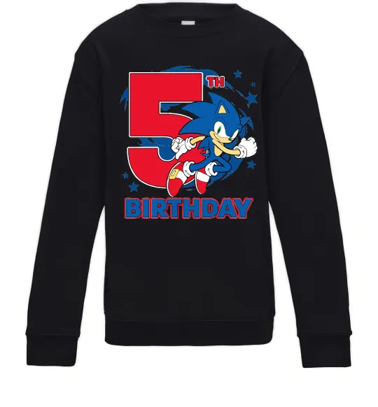 Детский Свитшот Sonic Birthday 5 Черный фото