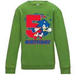 Дитячий світшот Sonic Birthday 5 Лаймовий фото