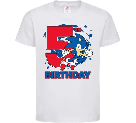 Детская футболка Sonic Birthday 5 Белый фото