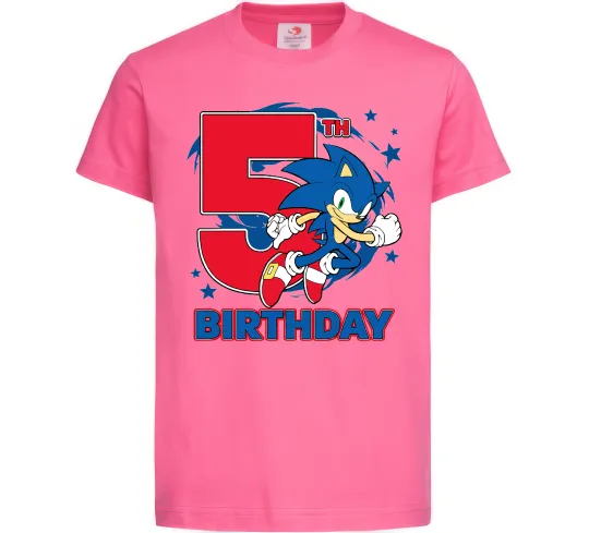 Детская футболка Sonic Birthday 5 Ярко-розовый фото