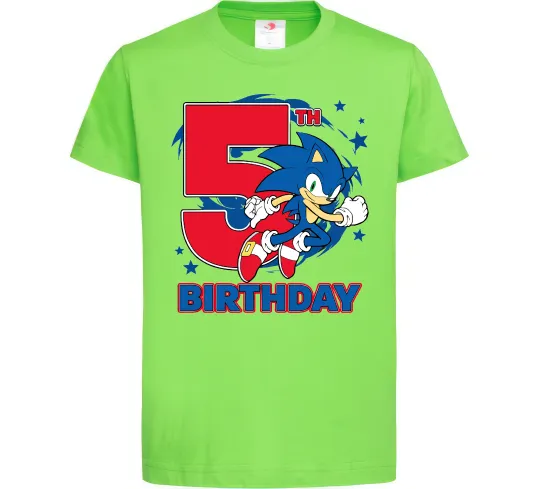 Детская футболка Sonic Birthday 5 Лаймовый фото