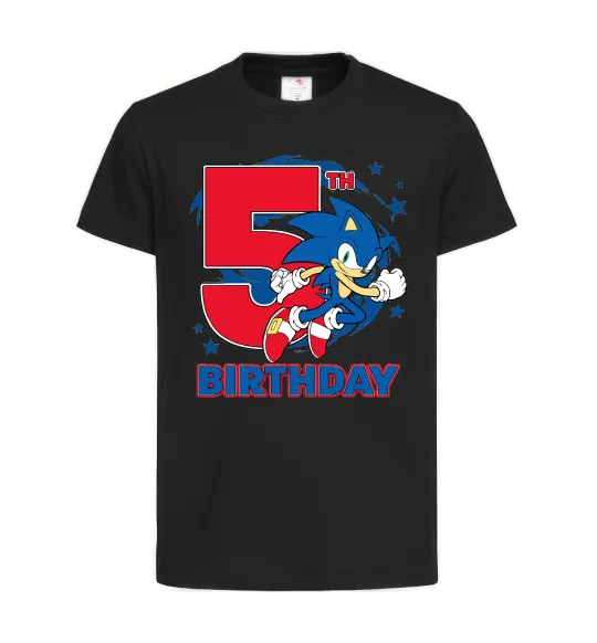 Детская футболка Sonic Birthday 5 Черный фото