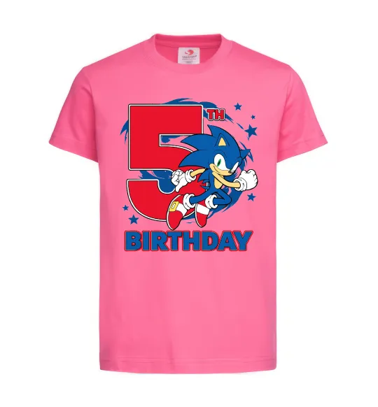 Детская футболка Sonic Birthday 5 Ярко-розовый фото