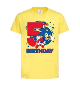 Детская футболка Sonic Birthday 5 Лимонный фото