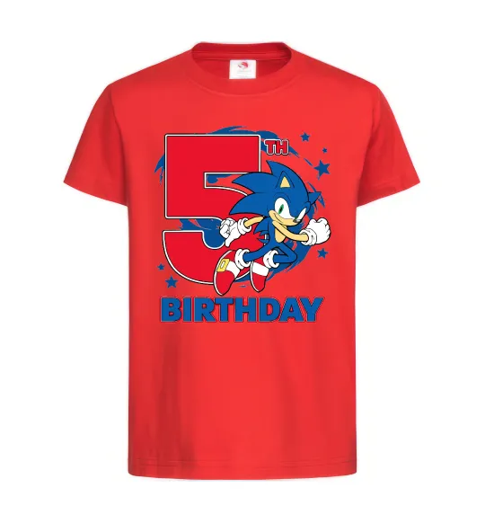 Детская футболка Sonic Birthday 5 Красный фото