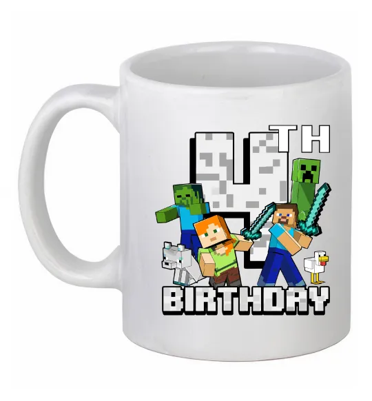 Чашка керамическая 4 роки Майнкрафт Белый фото
