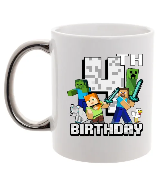 Чашка с цветной ручкой 4 роки Майнкрафт Серебро фото