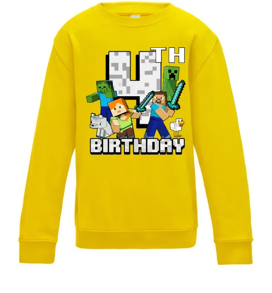 Детский Свитшот 4 роки Майнкрафт Солнечно желтый фото