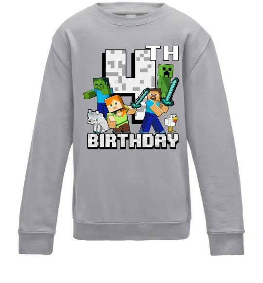 Детский Свитшот 4 роки Майнкрафт Серый меланж фото