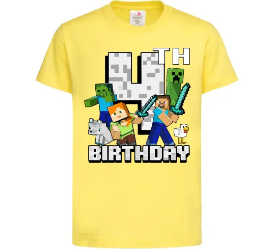 Детская футболка 4 роки Майнкрафт Лимонный фото