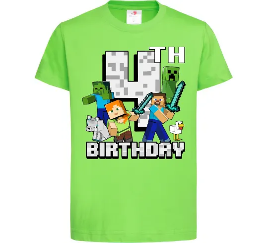Детская футболка 4 роки Майнкрафт Лаймовый фото