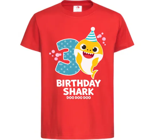 Дитяча футболка Baby Shark 3 роки Червоний фото